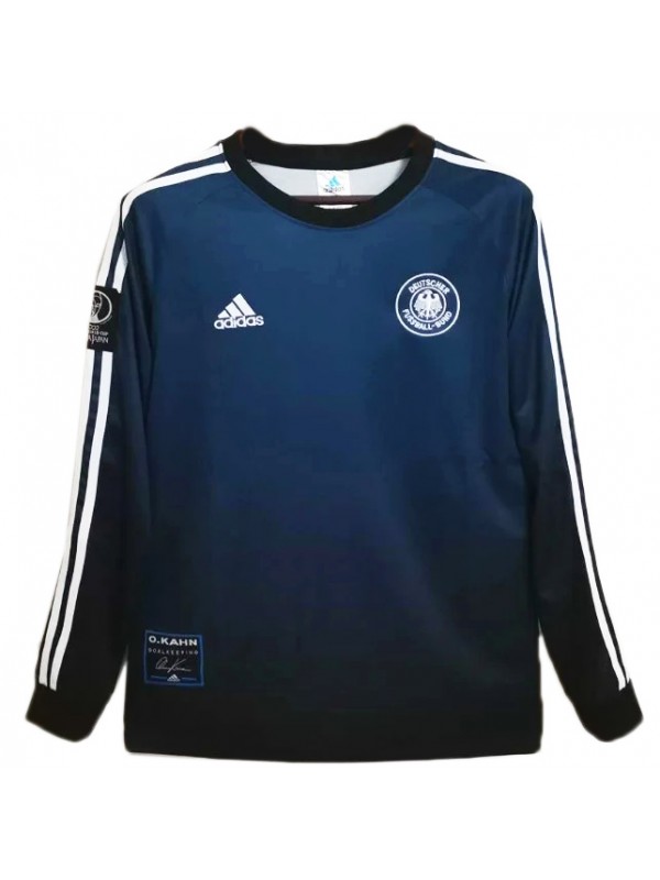 Germany gardien de but rétro maillot long hommes bleu uniforme football hauts sport maillot de football 2002